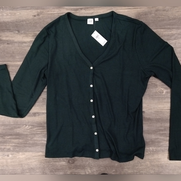 GAP Ribbed V-Neck Cardigan - Picture 7 of 8